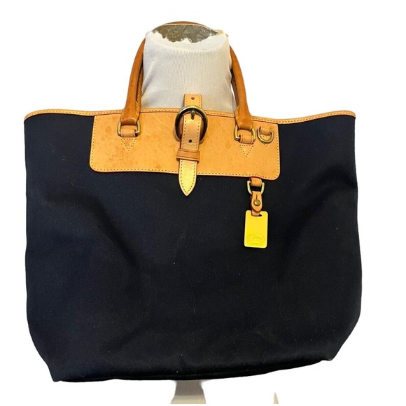 Dooney & Bourke Black and Tan Tote Bag - Picture 1 of 16